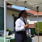 Fire Chief (and neighbor) Teresa Deloach Reed taking questions from the attendees.